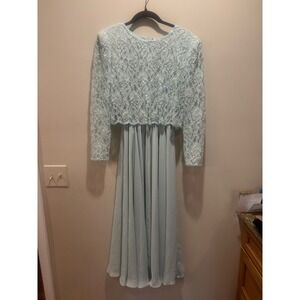 Vintage Jack Bryan Lace Dress Bolero Set Sz 6 Formal Occasion Blue Mother Bride